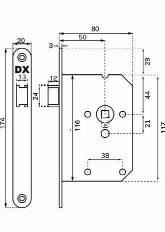 dx-loopslot-binnendeurslot-ronde-voorplaat-wit-50-mm_maatindicatie