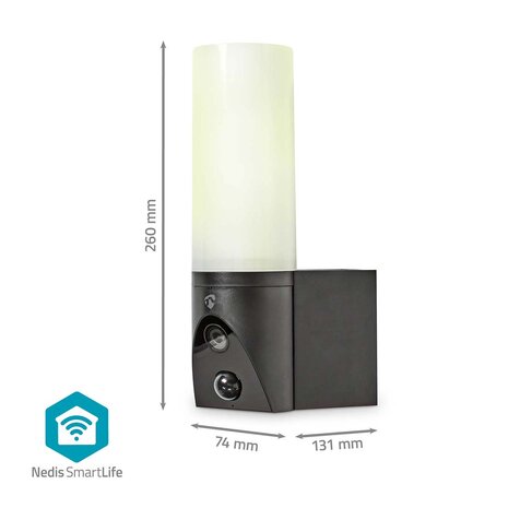 Buitenlamp camera en app, Smart life WIFICOL20BK zij