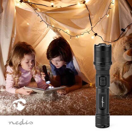 Oplaadbare zaklamp, LTRR10WBK 1000lumen  in tent