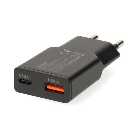 Nedis USB-C - USB-A 30W zwart oplader 2