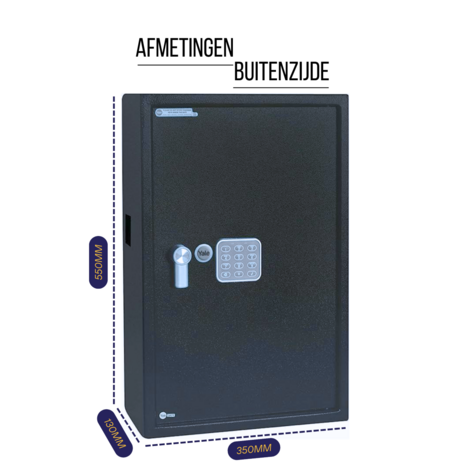 elektronische-sleutelkast-100-haakjes-yale-ykb-550-db1-afmetingen-buitenzijde