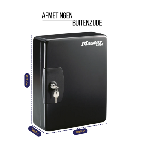 MasterLock sleutelkast voor 25 sleutels KB-25ML Afmetingen buitenzijde