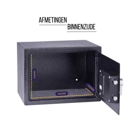 Yale Elektronische Kluis met Alarm - Medium - YEC/250/DB2 - Afmetingen Binnenzijde