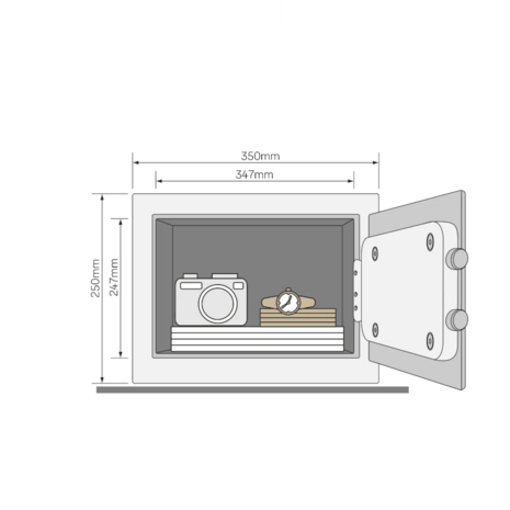 Hotelkluis met Alarm electronisch slot, medium - Yale YSG/250/DB2 Afmetingen
