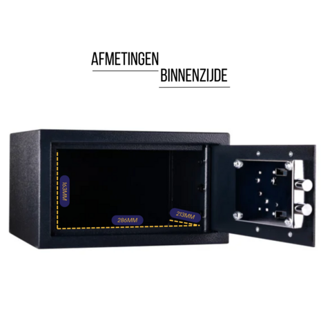 Masterlock X031ML kleine kluis met sleutelslot - Afmetingen Binnenzijde