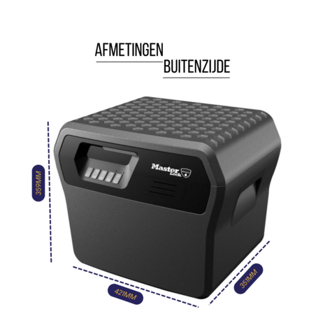 MasterLock grote digitale veiligheidskist - FHW40300EURHRO&nbsp;- Afmetingen Buitenzijde