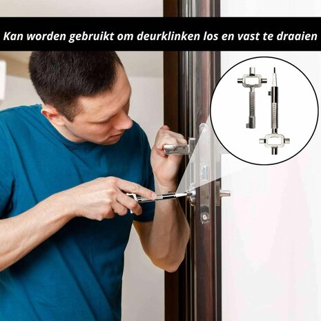 Bouwsleutel - Universele Sloten Multitool - 2 Stuks in actie