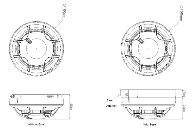 Kidde - Aritech Optische Rook- en Hittemelder - Montagevoet - Sokkel - NC-DPM-W + NC-DB-W
