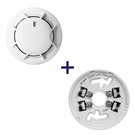 Aritech - Kidde NC-DPO-W + NC-DB-W - Optische Rookmelder met Wisselcontact voor Alarmsystemen - Montagevoet