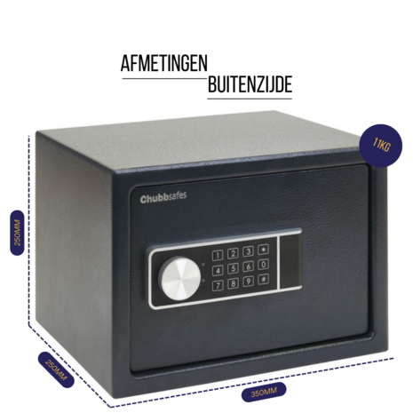 Lips Elektronische Kluis - Chubbsafes Air 15EL - afmetingen buitenzijde