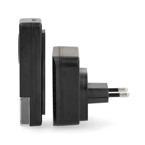 Draadloze Deurbel set - 58 Melodie&euml;n - 110 dB - DOORB310BK zijnaanzicht rechts