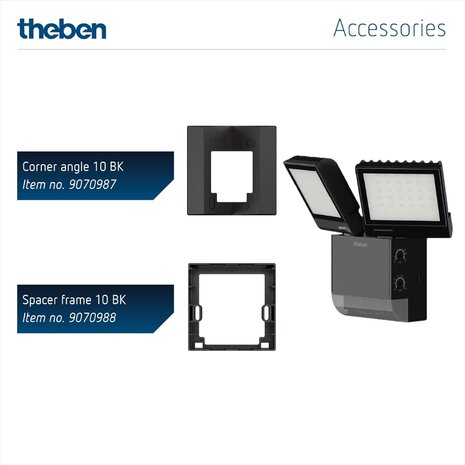 Slimme beveiligingsverlichting met bewegingssensor - Theben theLeda S17-100 BK - Accessoires