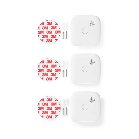 Rookmelder - Slimme Rookmelder - 3 stuks - Nedis WIFIDS21WT3 - Inhoud verpakking