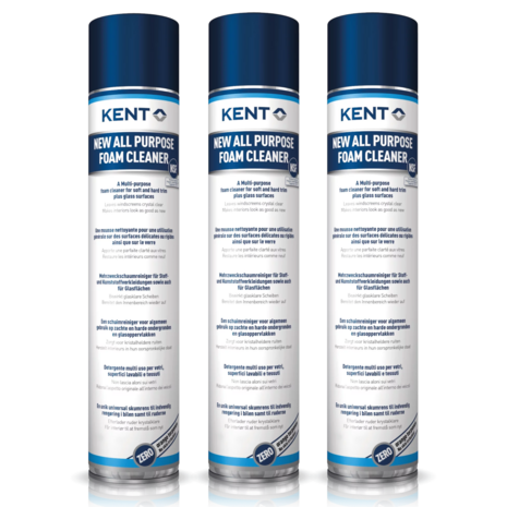 Kent All Purpose Foam Cleaner 3x 750ml &ndash; Universele Schuimreiniger voor Auto en Interieur - Op een rij