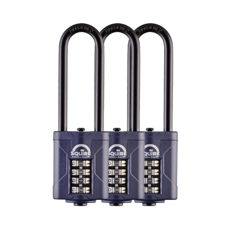 Squire CP50/2.5 Cijferslot Hangslot - 3 Stuks - Lange Beugel
