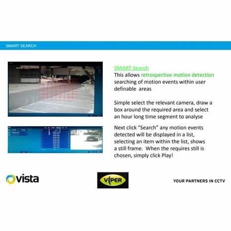 NVR IP 16 kanaals video recorder - 8MP 4TB Vista Viper-H5S-16 Smart Search