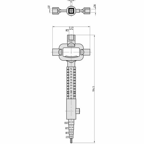 Basi Bouwsleutel 668N - sloten multitool maatindicatie