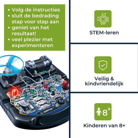 Schakelset Elektronisch 18-in-1 voor Kinderen - Met LED, Ventilator en Geluid - Algemene informatie