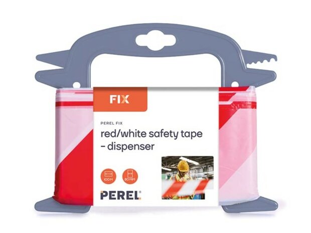 Afzetlint op Haspel - 100 Meter Rood/Wit - Herbruikbaar Signalisatielint voor Afzettingen, Evenementen en Bouwplaatsen