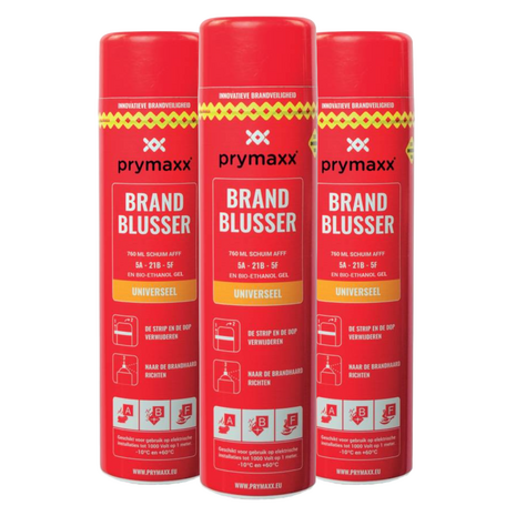 Prymaxx Spray Brandblusser - Voordeelset 3 stuks - Indoor & Outdoor - 5 Jaar Keuringsvrij
