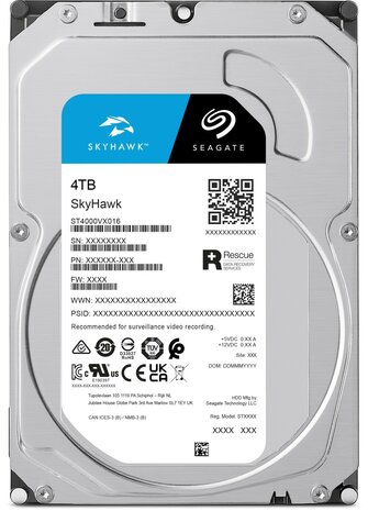 Seagate SkyHawk 4TB HDD - voor 24/7 video bewaking - ST4000VX016-HW-A
