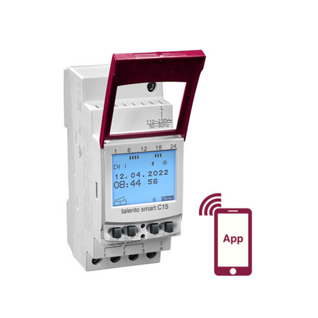 Gr&auml;sslin Talento Smart C15 Digitale Tijdklok met App - Astronomische Schakelklok DIN-rail - G43.03.0001.1 - App