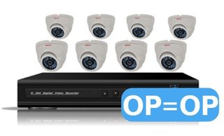 Camerabewakingssysteem - Acht Kanaals - met 8 Minidome Camera's