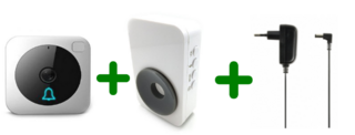 Draadloze video deurbel met 12 V adapter