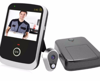 Draadloze deurspion camera, kleur zilver, type KDB307A  Draadloze deurspion camera, kleur zilver, type KDB307A