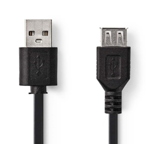 USB 2.0 Verlengkabel, A Male - A Female 3,0 m, CCGP60010BK30