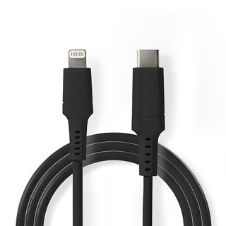 USB-kabel voor Apple - USB 2.0 Apple Lightning 8-Pins USB Type-C™ Male 480 Mbps 60 W Vernikkeld 1m