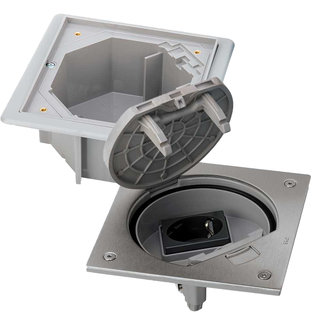 Simon stopcontact vloerdoos set voor verhoogde vloer IP66, SIM/KGE170TF/23 + SIM/KSE1/23/72