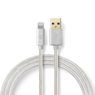 Nedis, Apple USB telefoonlader CCTB39300AL30, kleur aluminium, 3 meter