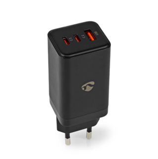 Oplader, 2x USB-C, 1x USB-A, zwart, WCGPD65W100BK
