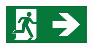 Stickers | Pictogrammen | Pictogram | Sticker Nooduitgang | 24.5 x 12.5 cm | Rechts