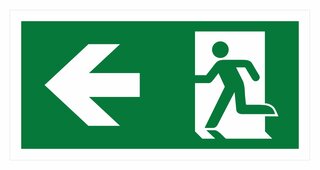 Stickers | Pictogrammen | Pictogram | Sticker Nooduitgang | 24.5 x 12.5 cm | Links