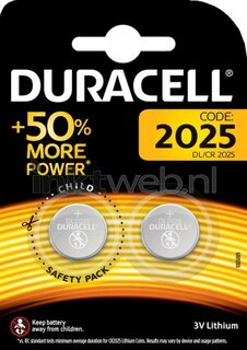 Autosleutel batterij, Duracell Knoopcel, CR2025 
