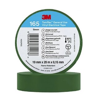 3M Temflex | Vinyl isolatietape 165 | Groen