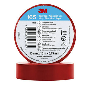 3M Temflex | Vinyl isolatietape 165 | Rood