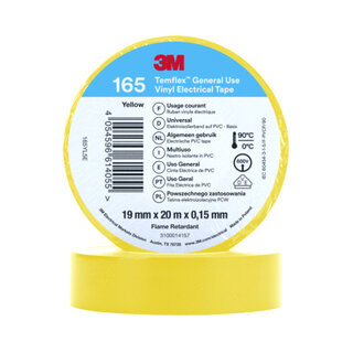 3M Temflex | Vinyl isolatietape 165 | Geel