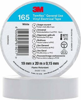 3M Temflex vinyl isolatietape 1500 19 mm x 20 m x 0.15 mm wit