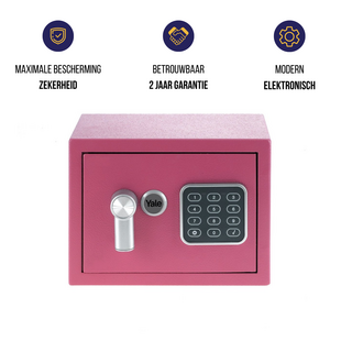 Yale Mini kluis - Roze - Elektronische Kluis - YSV/170/DB2/P