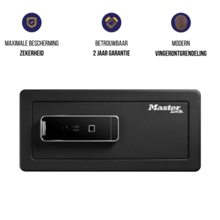 Masterlock LX110BEURHRO - laptop kluis met vinger open