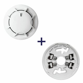 Aritech - Kidde NC-DPO-W + NC-DB-W - Optische Rookmelder met Wisselcontact voor Alarmsystemen - Montagevoet