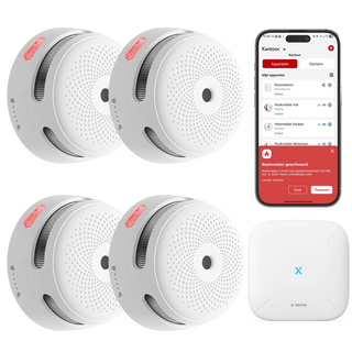 X-Sense XS01-M Rookmelder - 4 Stuks + SBS50 WiFi Hub - Fotoelektrisch - Draadloos Koppelbaar - 10 Jaar Batterij