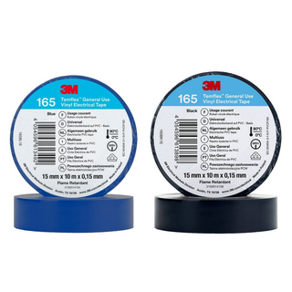3M Temflex 165 Vinyl Isolatietape - Blauw & Zwart - PVC Elektrische Tape 2 Pack