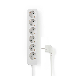 Nedis Stekkerdoos 6-voudig met Randaarde - Wit 1.5m - Type F - 3680W